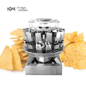 Easy Cleaning Crisp Chips Snack 14 Head 3L Plain Hopper Multihead Weigher