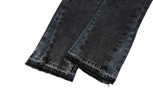 Hot Selling Custom Logo Men Skinny <b>Stretch</b> <b>Trousers</b> Flare Loose Hip Pop Stacked Patchwork Wash Jeans Pants 2026 - Product Image 3