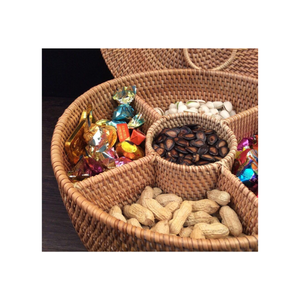 Panier organisateur rond en rotin Vente en gros Panier à ustensiles Panier de rangement naturel Panier en rotin écologique fabriqué au Vietnam - Product Image 5