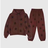 Ensemble de survêtement d'hiver pour homme avec capuche et pantalon de jogging orné de strass, 100 % coton respirant et à séchage rapide, haute qualité