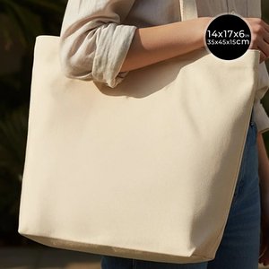 Sac fourre-tout en toile de 10 oz, résistant à l'eau et laminé, couleur unie, 17 x 14 x 6 (45 x 35 x 15 cm) - Product Image 1