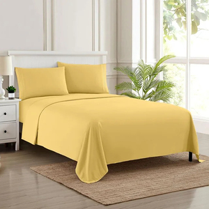 Hotel Sheets <b>White</b> Woven Polyester/Cotton 200TC Organic Eco-Friendly Grade a <b>Bed</b> Linen Set for <b>King</b> <b>Size</b> Linen Bedsheets - Product Image 2