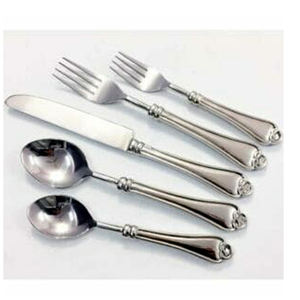 Vente en gros de couverts vintage en acier inoxydable à manche antique de luxe couverts de banquet ensemble en argent et or pour mariage - Product Image 6