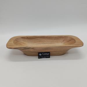 Bols de service en bois peu profonds avec un large rebord, conçus pour exposer des objets décoratifs ou servir des planches de charcuterie - Product Image 3