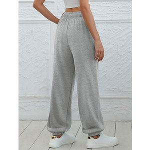 Pantalons de détente amples pour femmes, taille haute, confortables, pour le sport, la salle de sport, pantalons de survêtement décontractés, coupe ample, athlétique - Product Image 4