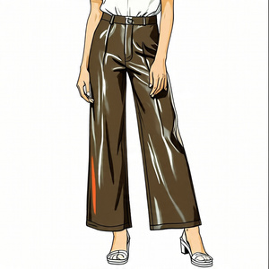 Fashionable Leather <b>Pants</b> <b>Ladies</b> Streetwear Faux Vintage Leather <b>Pant</b> Women High Street Outdoor Style Leather Trouser - Product Image 4