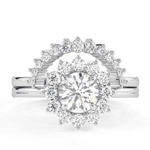 1.50ctRound Cut Diamond Halo Style Bridal <b>Set</b> <b>Ring</b> <b>for</b> <b>Women</b> - Product Image 3
