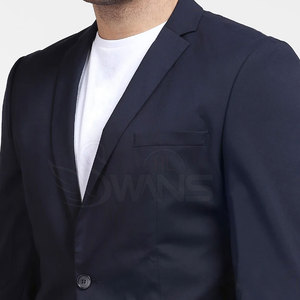 Latest Design Winter Men's Business Suits <b>Set</b> Casual Long Sleeve Black Color Plain 100% Cotton Breathable Double Breasted Custom - Product Image 6