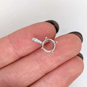 925 plata esterlina 7mm colgante redondo declaración 14K chapado en oro CZ ajuste piedra preciosa personalizable diseñador joyería componentes - Product Image 6