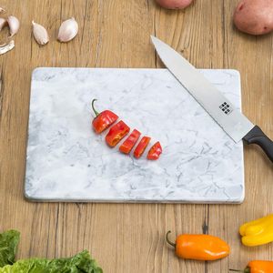 Planche à découper en marbre naturel de cuisine, service et planche à découper en marbre, marbre véritable blanc naturel - Product Image 5