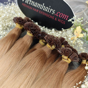 Extensions de cheveux vierges Remy à pointe plate pour cheveux vietnamiens de meilleure qualité, machine à double trame 100g, cuticule complète de toutes les couleurs - Product Image 1