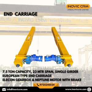 Grúa monoviga tipo europeo con carro final, capacidad de 1 a 15 toneladas, vástago personalizado, motor con caja de engranajes ELECON, control remoto - Product Image 2