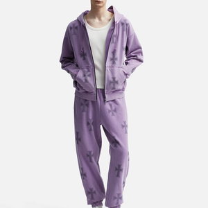 ชุดวอร์มประดับพลอยเทียมสำหรับผู้ชายชุดวอร์มลำลองสองชิ้นสำหรับผู้ชายสินค้ามาใหม่ - Product Image 1