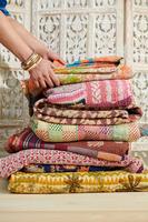 Couette Kantha vintage indienne vente en gros, couverture réversible faite à la main, couvre-lit, tissu en coton, imprimé biologique d'hiver bohémien