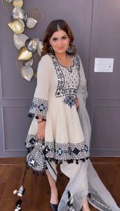 White Colour <b>Dhoti</b> <b>Salwar</b> Kamiz with Dupatta New <b>Design</b> Suit Salwal Kamiz for Pakistani and Punjabi Wear by Meetali Creation - Product Image 4