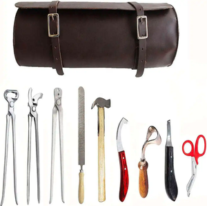 Outils de maréchal-ferrant haut de gamme personnalisés OEM Portefeuille enroulable réutilisable Ensemble d'instruments de chirurgie vétérinaire pour Tack Room - Product Image 2