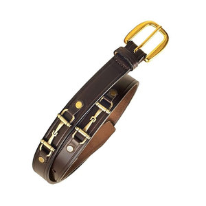 Cinturón clásico de 1 pulgada con broca de filete para estilo ecuestre, cinturón de cuero genuino, detalle de broca de caballo de latón, equitación inglesa elegante - Product Image 6