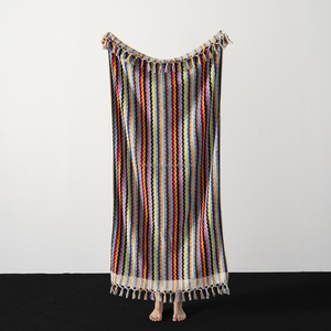 Toalla turca hecha a mano Multicolor pompón de lujo modelo Baño y juego de tamaños de mano Hammam Hamam. - Product Image 3