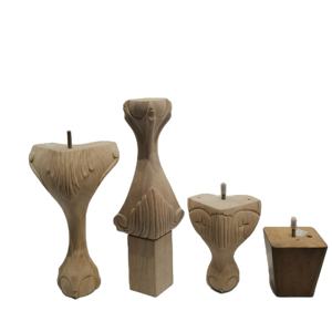 Handcrafted Carved Detail Decorative Wooden Sofa Legs Rubberwood Hanger Bolt for Bedroom Workshop Outdoor Living OEM Vietnam - Product Image 5