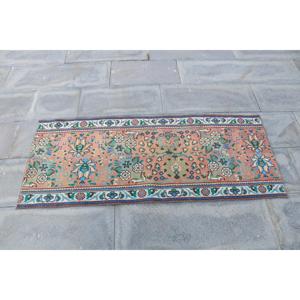 Vintage 2x4.7 ft Rug, Small Turkish Rug, <b>Red</b> Blue Southwestern <b>Wool</b> Rug - Product Image 4