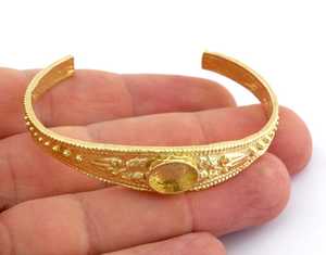 Fabriqué à la main 100% pur laiton Floral Designer large manchette Bracelet réglable Bracelet cadeau pour maman - Product Image 3