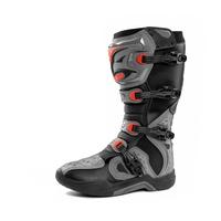 Zapatos de moto hechos a medida de alta calidad impermeables transpirables de cuero genuino plano PU invierno Motocross botón hasta la rodilla PVC