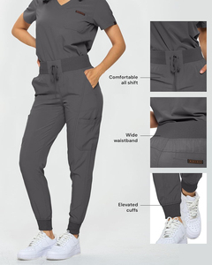 Trendy Medical Scrubs Uniforms <b>Sets</b> For Nurses <b>Doctors</b> Hospital Scrub Jogger <b>Set</b> Custom Logo Wholesale Cotton Stretch 2025 - Product Image 4