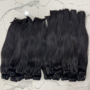 Extensiones de cabello humano vietnamita negro recto Natural sin procesar extremos súper doblemente alineados con cutícula para hacer pelucas - Product Image 3