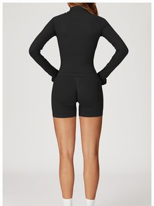 Women's Solid High Waist Breathable 2-Piece Yoga Fitness Set with Seamless Elastic Waist Spandex/Nylon Yoga Pants - Product Image 6