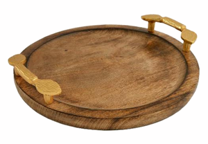 Plateau de service moderne en aluminium et en bois de qualité pour thé, café, maison, hôtel, vente en gros OEM pour Ramadan, mariage, Diwali Occasions - Product Image 4