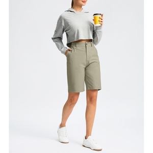 Short en coton de haute qualité pour femme avec poches latérales respirantes et techniques lavées à motif de confort personnalisable - Product Image 5