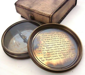 Solid Brass <b>Antique</b> <b>Compass</b> 40-Year Perpetual Calendar Lightweight Portable Wood Case Nautical Leather Case Handcrafted - Product Image 4
