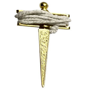 2025 Customizable Classical Masonic Skerrit Gold Embroidered Leather Sew-On <b>Badge</b> - Product Image 1