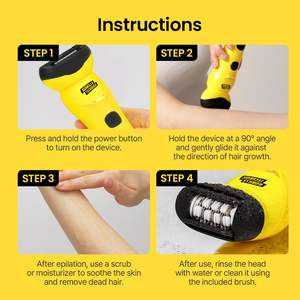 Depiladora Eléctrica Recargable Inalámbrica de 3000V, Pinzas para Depilación Facial y Corporal, Rodillo para Alivio del Dolor, para Mujeres y Hombres, Uso Doméstico - Product Image 3