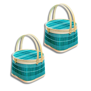 PANIER DE FRUITS EN BAMBOU élégant multifonctionnel avec poignées Emballage écologique pour la vente au détail et les événements Décoration intérieure - Product Image 1