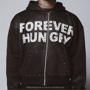 Custom Rhinestone Streetwear Chándal Flare Stacked Pantalones de chándal Hombres Unisex Conjuntos Sudaderas con capucha Logotipo personalizado Jogger Set 100% Algodón - Product Image 2