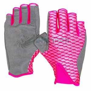 Guantes de pesca sin dedos con tejido elástico resistente a los rayos UV y palma acolchada diseñados para la comodidad durante largas sesiones de pesca - Product Image 5