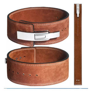 Fitness Gym Leather Cinturón de levantamiento de pesas Gym Fitness Training Cinturones de cuero genuino ajustables de Pakistán - Product Image 1