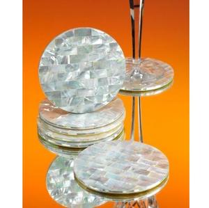 Sous-verre décoratif en nacre, support pour bougie chauffe-plat en coquille de nacre, style européen, durable, impression de logo personnalisée en relief, vente en gros - Product Image 1