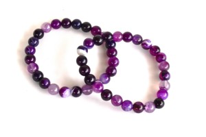 Pulsera de Cuentas Redondas de Ágata Púrpura de 8mm de Alta Tendencia, Cristales Curativos Naturales Premium para Joyería, Moda y Meditación - Product Image 6
