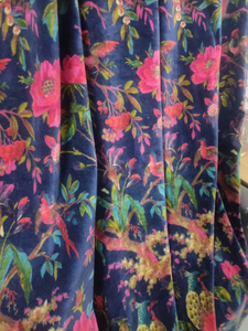 Moderne Vintage Luxe Boho Style Bleu Coton Velours Oiseau Imprimer Blackout Rideaux Cantonnières Sur Mesure pour La Décoration Intérieure Toutes Saisons - Product Image 5