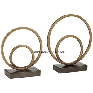 <b>Large</b> Leaf Shape Decorative Sculpture and Nickel Plated Home Decor Tabletop Objects and Statues With <b>Marble</b> Base Design Supplies - Product Image 5