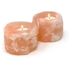 Natural Salt Candle Holder with Natural Himalayan Pink Salt - Product Image 3