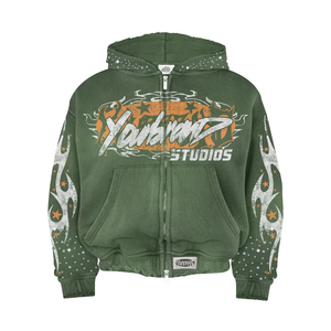 2025 Wholesale sweat suit jogging suits women 100%cotton zip <b>up</b> hoodie and flare sweatpants distressed Mens hoodies for <b>Boys</b> - Product Image 4