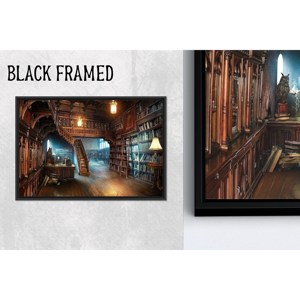 Elegante y moderna obra de arte impresa en lienzo para amantes de los libros, decoración del hogar, 1 pieza con marco negro. - Product Image 1