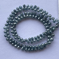 20 30 perles de diamant bleu naturel à facettes pour la fabrication de bijoux, perles de luxe à brin fin, goutte de diamant