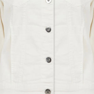 2025 New 100% Cotton White Denim Jacket <b>Slim</b> Jean Ripped Design for Winter/Autum Vintage Style Women's - Product Image 5