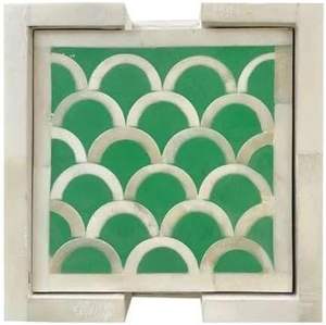 Sous-verre carré bohème en incrustation d'os, fait main, écologique, design artisanal traditionnel pour protéger les tables contre le chaud et le froid - Product Image 6