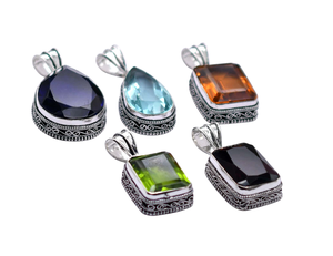 สร้อยคอแฟชั่นของผู้หญิง5ชิ้นวินเทจใหม่จี้อัญมณีทองเหลืองคริสเตียนธีมยอดนิยมผสมกันแพ็คจำนวนมาก PP 6 - Product Image 3