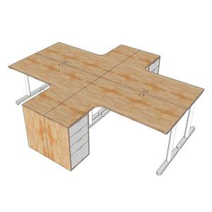 Escritorio en Forma de L TIO HBTO012 con 4 Esquinas y Patas de Gabinete, Diseño Minimalista de Lujo para Oficina o Dormitorio - Product Image 6